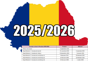 Schulferien in Rumänien 2025-2026 (offizielle Termine) Schulferienplan in Rumänien für das Schuljahr 2025/26: Länderkarte in Flaggenfarben und Tabelle mit den Terminen.
